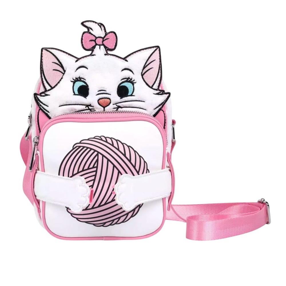 Loungefly Disney Aristocats Marie Crossbuddy Bag Pink White Crossbody Purse NWT